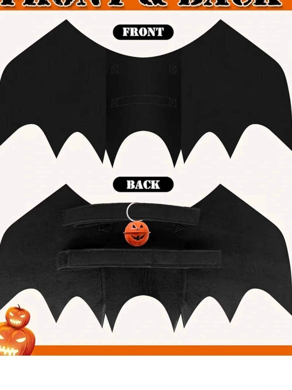 Black Bat Wings Dog Costume - Pet Halloween Costume